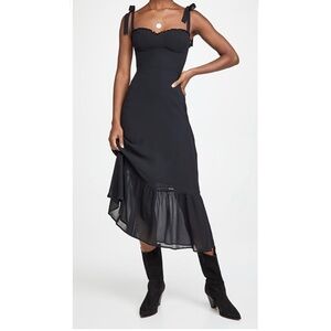 NWT Reformation Nikita - Black Midi Dress